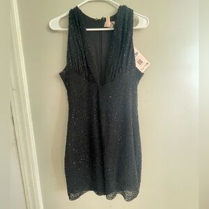 Princess Polly Black Beaded Dress